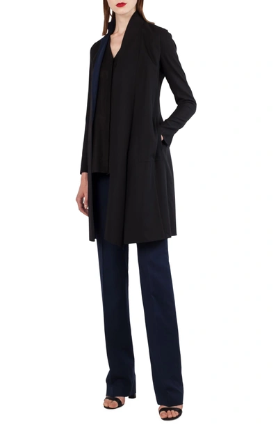 Shop Akris Cotton Voile A-line Blouse In Black