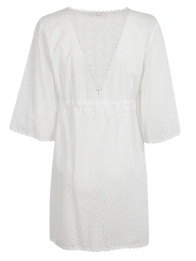 Shop Tory Burch Perforated Dress In White