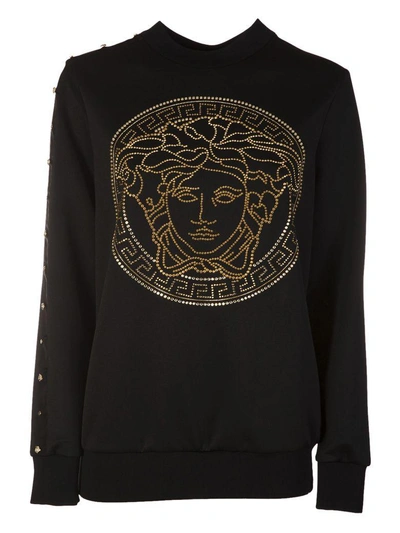 Shop Versace Logo Sweatshirt In Nero