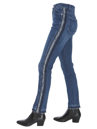 Shop Alexander Mcqueen Jeans With Side Band In Blu