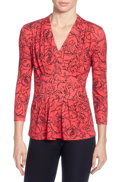 Shop Catherine Catherine Malandrino Rea Floral Top In Etched Floral Lipstick