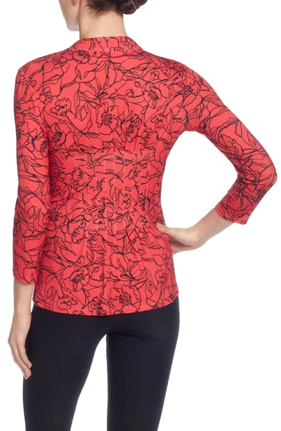 Shop Catherine Catherine Malandrino Rea Floral Top In Etched Floral Lipstick
