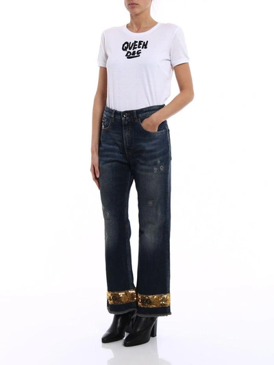 Shop Dolce & Gabbana Cropped Jeans In Bblu Scurissimo 1