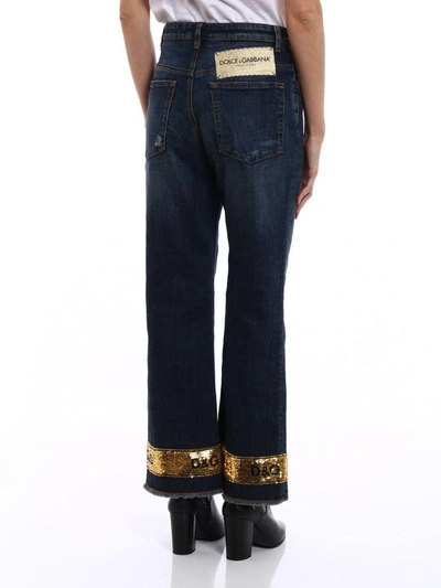 Shop Dolce & Gabbana Cropped Jeans In Bblu Scurissimo 1