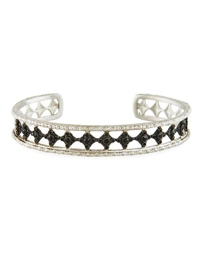 Shop Armenta New World Blackened Eternity Crivelli Cuff Bracelet With Black Spinel In Silver