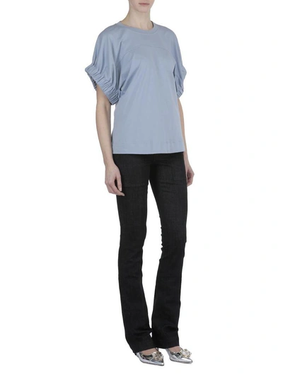 Shop Victoria Victoria Beckham Cotton T-shirt In Storm Blue