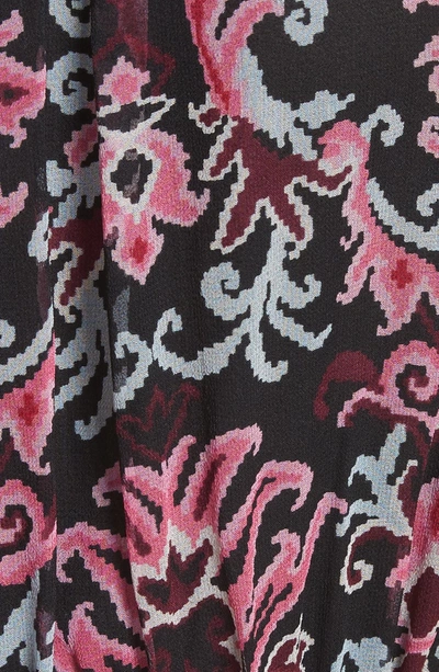 Shop Kate Spade Tapestry Silk Chiffon Midi Dress In Black