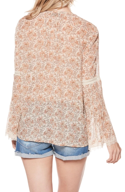 Shop Paige Clio Silk Blouse In Desert Sunrise Floral