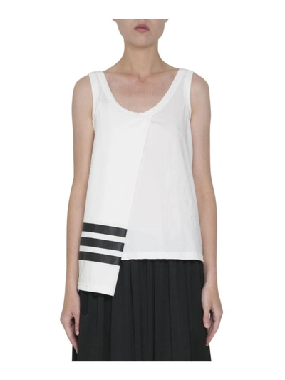 Shop Y-3 Striped Cotton Tank Top In Bianco
