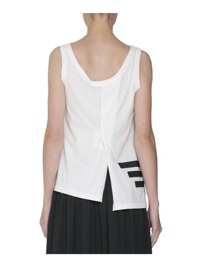 Shop Y-3 Striped Cotton Tank Top In Bianco