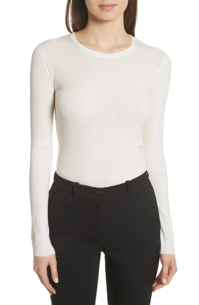 Shop Theory Mirzi Ribbed Sweater In Ivory