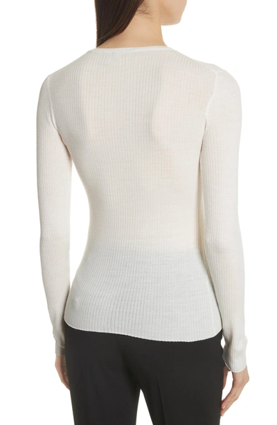 Shop Theory Mirzi Ribbed Sweater In Ivory