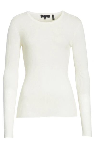 Shop Theory Mirzi Ribbed Sweater In Ivory