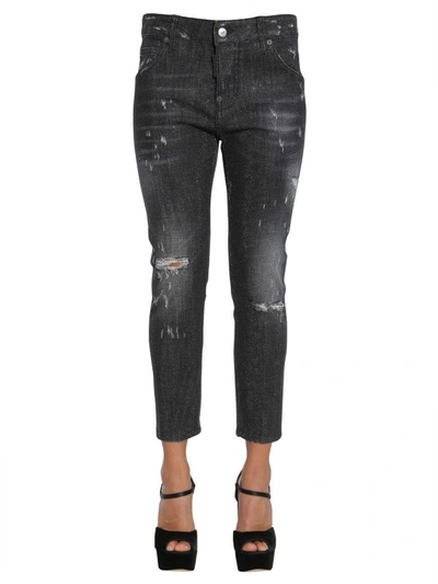 Shop Dsquared2 Cool Girl Cropped Jeans In Nero