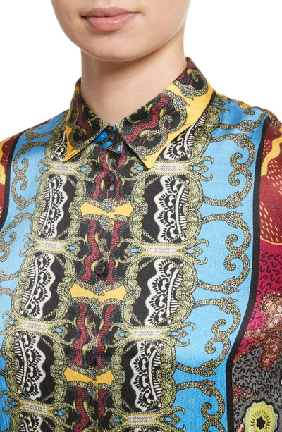 Shop Etro Print Hammered Silk Shirt In Multi