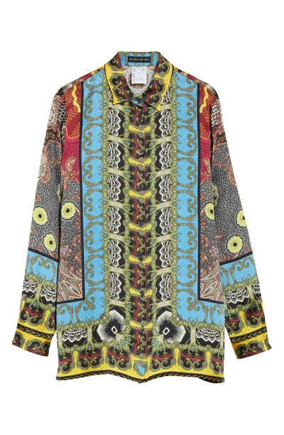 Shop Etro Print Hammered Silk Shirt In Multi