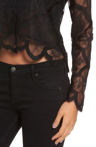 Shop Kendall + Kylie Lace Crop Top In Black
