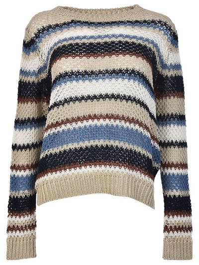 Shop Weekend Max Mara Weekend Striped Sweater In Marrone