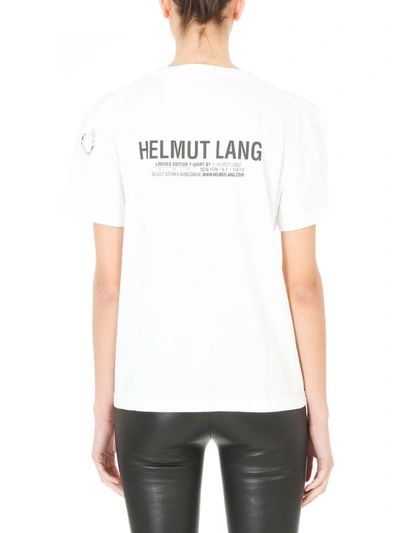 Shop Helmut Lang White Ring Cotton Logo Limited Edition T-shirt
