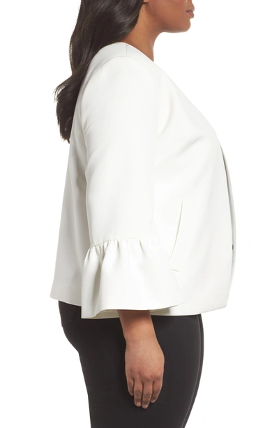Shop Vince Camuto Ruffle Sleeve Jacket In New Ivory