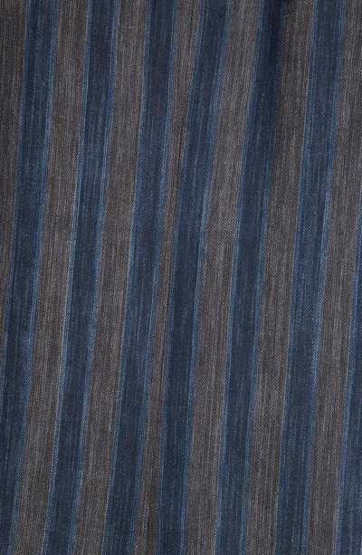 Shop Acne Studios Krista Linen Blend Blazer In Blue/ Grey