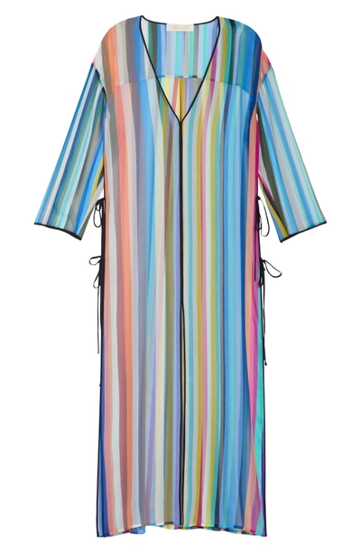 Shop Diane Von Furstenberg Cover-up Maxi Dress In Owen Stripe Multi/ Alx Navy