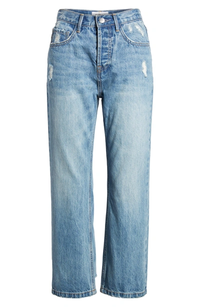 Shop Evidnt Oxford Straight Leg Distressed Jeans In Beachwood