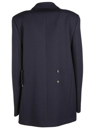 Shop Victoria Beckham Oversized Double Breasted Blazer In Sapphire
