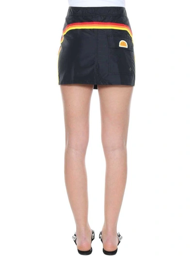Shop Palm Angels Sundek Mini Skirt In Black