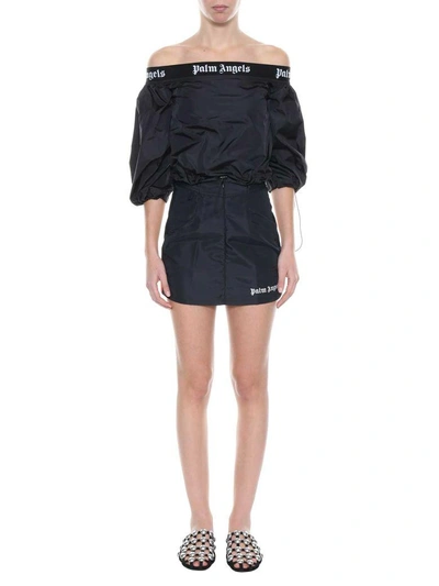Shop Palm Angels Sundek Mini Skirt In Black