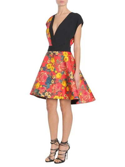 Shop Fausto Puglisi V Collar Dress In Multicolor