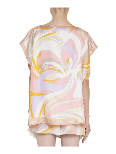 Shop Emilio Pucci Silk Top In Multicolor