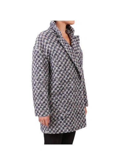 Shop Blugirl Boucle Coat In Pearl - Blue