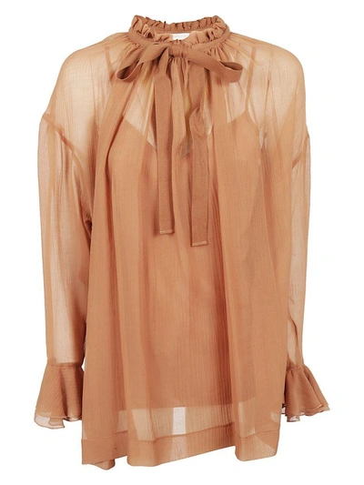 Shop See By Chloé See By Chloe Lace Top In Amber Brown Nr26o