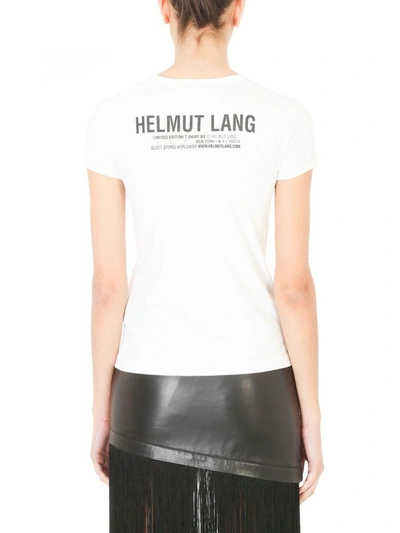 Shop Helmut Lang White Cotton Logo Limited Edition T-shirt