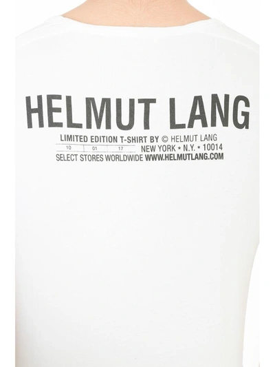 Shop Helmut Lang White Cotton Logo Limited Edition T-shirt