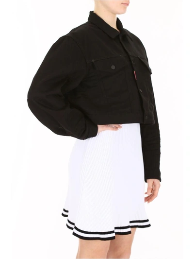 Shop Dsquared2 Be Cool Be Nice Cropped Jacket In Blacknero