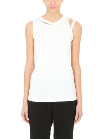 Shop Maison Margiela Splice Detail Tank Top In White