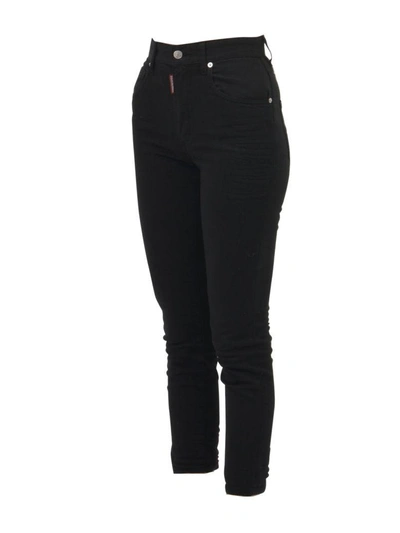 Shop Dsquared2 Cropped Twiggy Jeans In Black