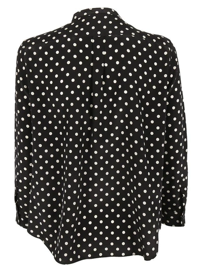 Shop Aspesi Polka Dot Shirt In Black