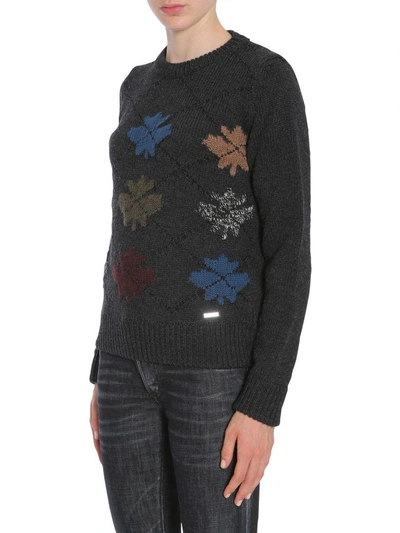 Shop Dsquared2 Round Collar Sweater In Antracite