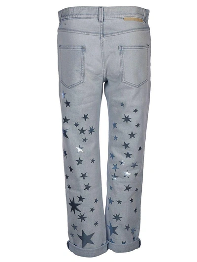 Shop Stella Mccartney Star Panel Jeans In Light Blue