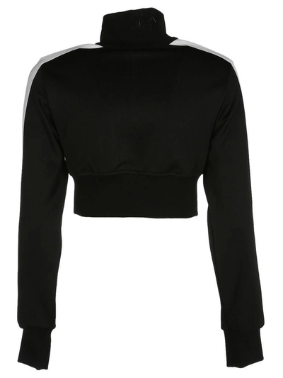 Shop Palm Angels Cropped Zipped Jacket In Black