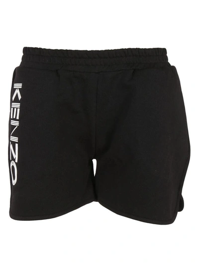 Shop Kenzo Logo Printed Shorts In Noir