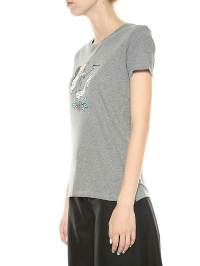 Shop Valentino Printed T-shirt In Grigio