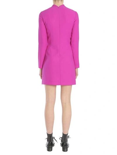 Shop Carven Dress With Flower Patch In Viola