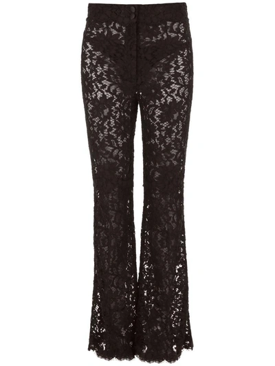 Shop Dolce & Gabbana Lace Trousers In Nero (black)