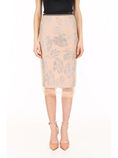 Shop N°21 N.21 Embroidered Tulle Skirt In Pink (pink)