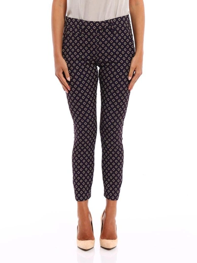 Shop Dondup Perfect Jacquard Cotton Trousers In Multicolor