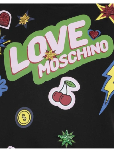 Shop Love Moschino Cotton Sweatshirt In Black